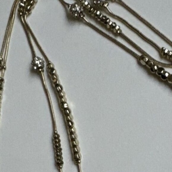 2/$18‎ SALE! Chicos Necklace Jewelry 2 Strand Gold Long Beaded Sparkle Boho - Picture 2 of 7